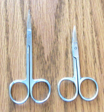 Vintage Scissors Stainless Pakistan 2 Pair 2 1/2 and 4 1/2