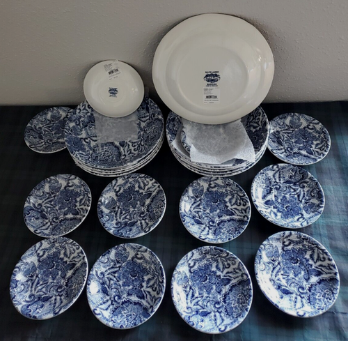 PIATTO RALPH LAUREN SBIADITO PEONY BURLEIGH + TAZZA DA TÈ E PIATTINO + CIOTOLA PER PASTA: 34 pz - Foto 15 di 24