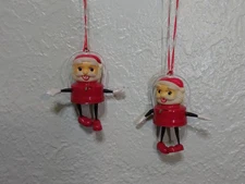 Vintage Christmas Dancing Santa Lantern Battery Operated Toy Lamp Marbo Lot of 2