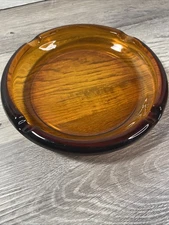 Vintage Cigar Amber Ash Tray 8 Inch