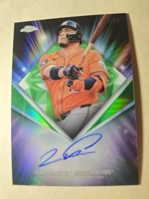 2026 Topps Chrome Isaac Paredes 75D-IP Green 75th Diamond Auto /99  Houston