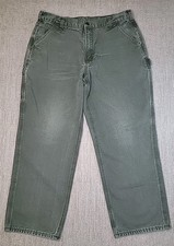 Carhartt B11 Canvas Utility Dungaree Fit Cargo Pants Size 38x30 Moss Green