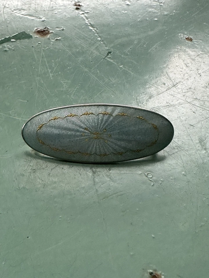 Antica spilla cigno smaltato argento Clement Berg Norvegia norvegese vintage 968 - Immagine 4 di 4