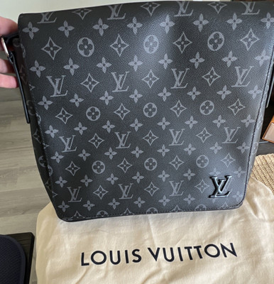 Louis Vuitton Monogram Eclipse Black Shoulder Silver Hardware Dust Bag