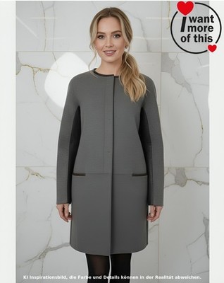Original Marccain Marc Cain · Lässiger Mantel Coat · N4 40 Mit Wolle