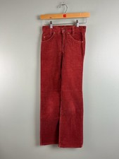 VTG 70's Levis 716 1577 Corduroy Size 25x29 Student Fit Red Rust Pants Talon Zip