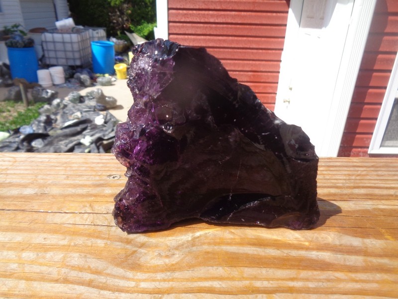 Glass Rock Slag Clear Purple Rocks 2.0 lbs 76D Landscaping Aquarium