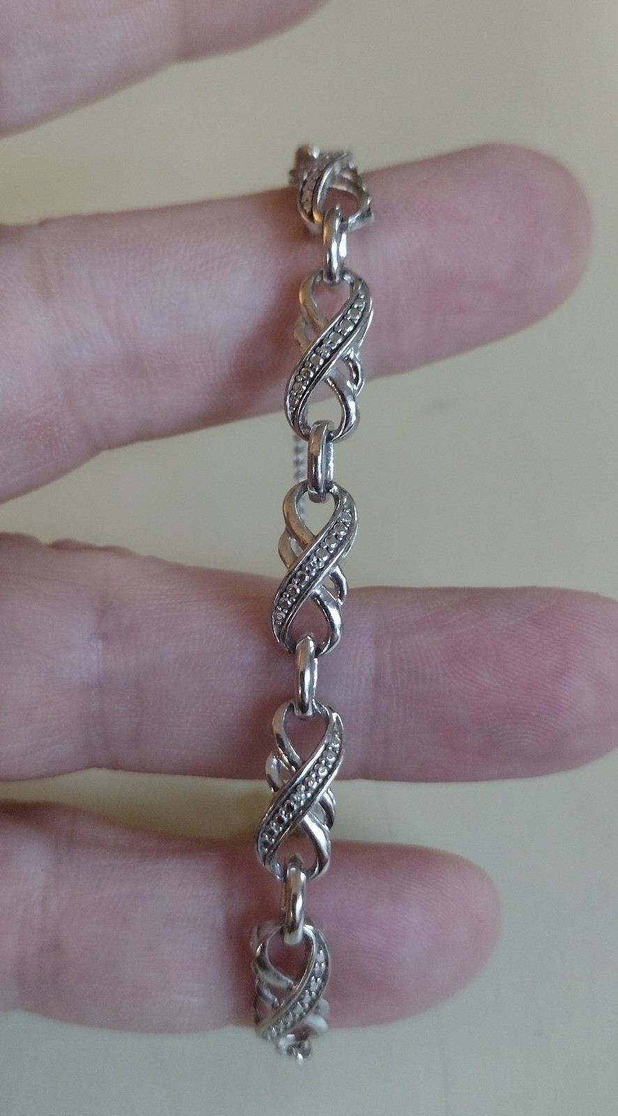 Fine Sterling Silver Infinity Adjustable Bracelet… - image 1