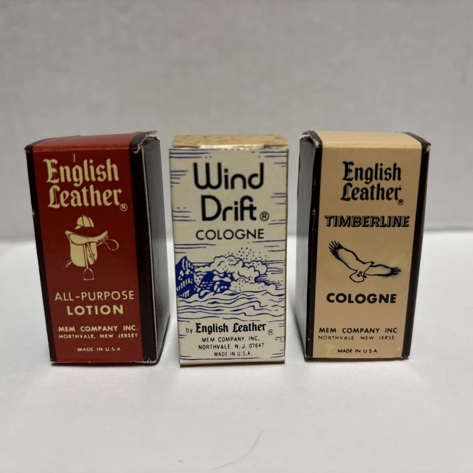 Vintage English Leather Mini size collection of 5 Cologne Lotion Hair Dressing - Image 3 of 4