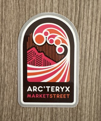 Authentic Arc teryx Market Street Sticker Clothing Decal Massachusetts Mtn Wave