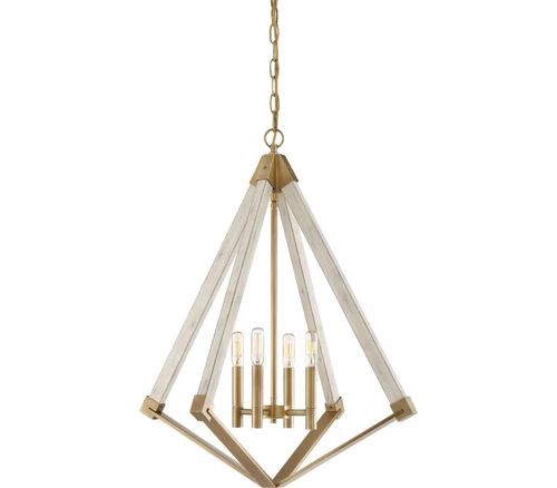 Quoizel VP5204WS View Point Chandelier, 4-Light 240 Total Watts, Weathered Brass - Picture 1 of 1