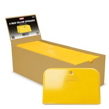 Lauco Auto Body Filler Yellow Spreaders Pack Of 50 - Size 6 Reusable Plastic