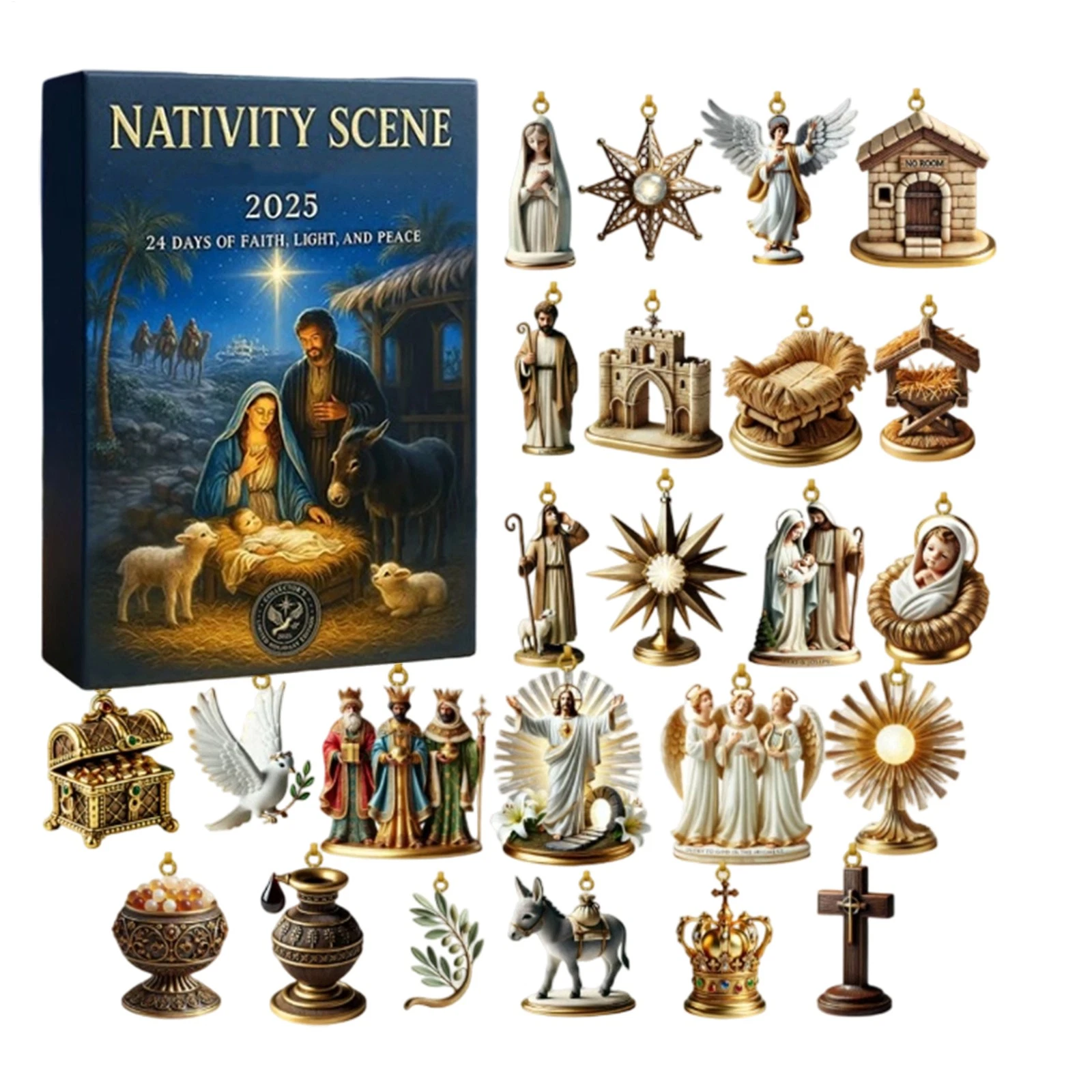 Path to Bethlehem Advent Calendar, 2D Festive Acrylic Decor 24 Days