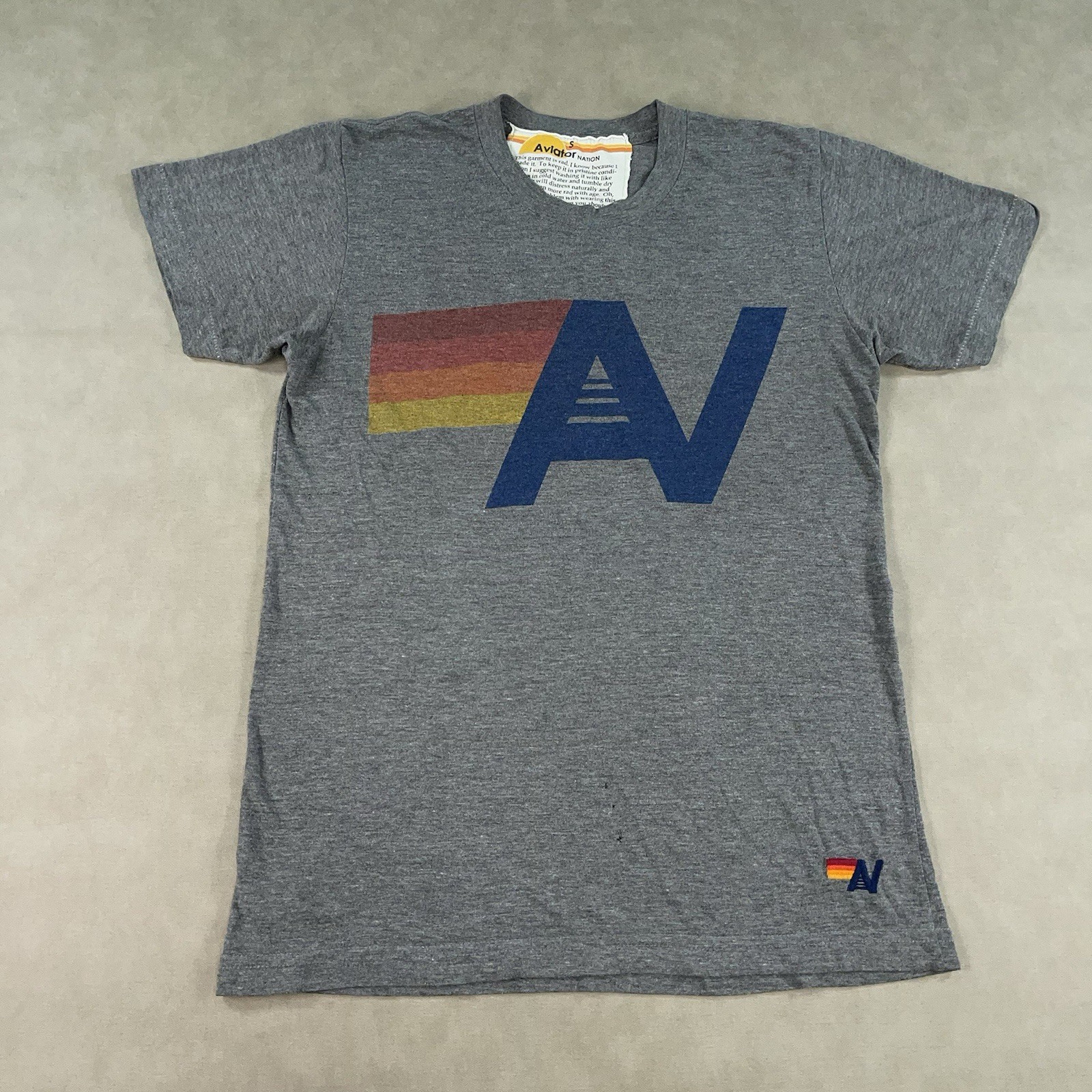 Aviator Nation Women's Logo Tee T-Shirt Gray Size Small *Read