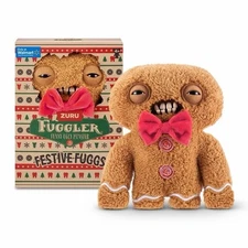 New! Fuggler Funny Ugly Monster Festive Fuggs 9" Christmas Gingerbread Man Plush