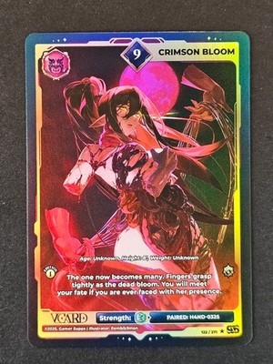 Crimson Bloom 9 Holo 1st Edition Divine Chaos GamerSupps VCard Layna 122/271