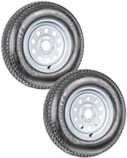 eCustomrim 2-Pk Trailer Tire On Rim ST215/75D14 14 in. LRC 5 Lug White Mod Wheel