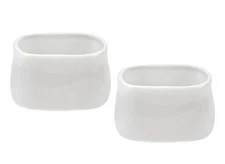 Simple Square Ceramic Sugar Bowl Sugar Packet Holder Tea Bag Bowl Set of 2-Pu...