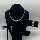 Brighton Silver Tone Jewelry Set Necklace Bracelet Earrings Scrollwork Knot — photo 1