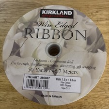 1 Kirkland Signature 50 Yard 1.5 Wire Edge Decorative Ribbon New Sealed