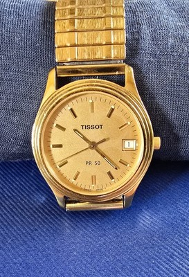 Tissot PR 50 Armbanduhr mit Datum, Goldfarben  Flexarmband