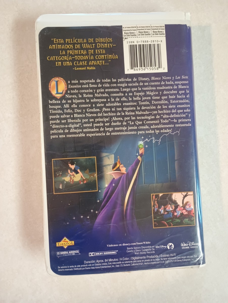 Blanca Nieves Y Los Siete Enanitos VHS (Snow White Spanish