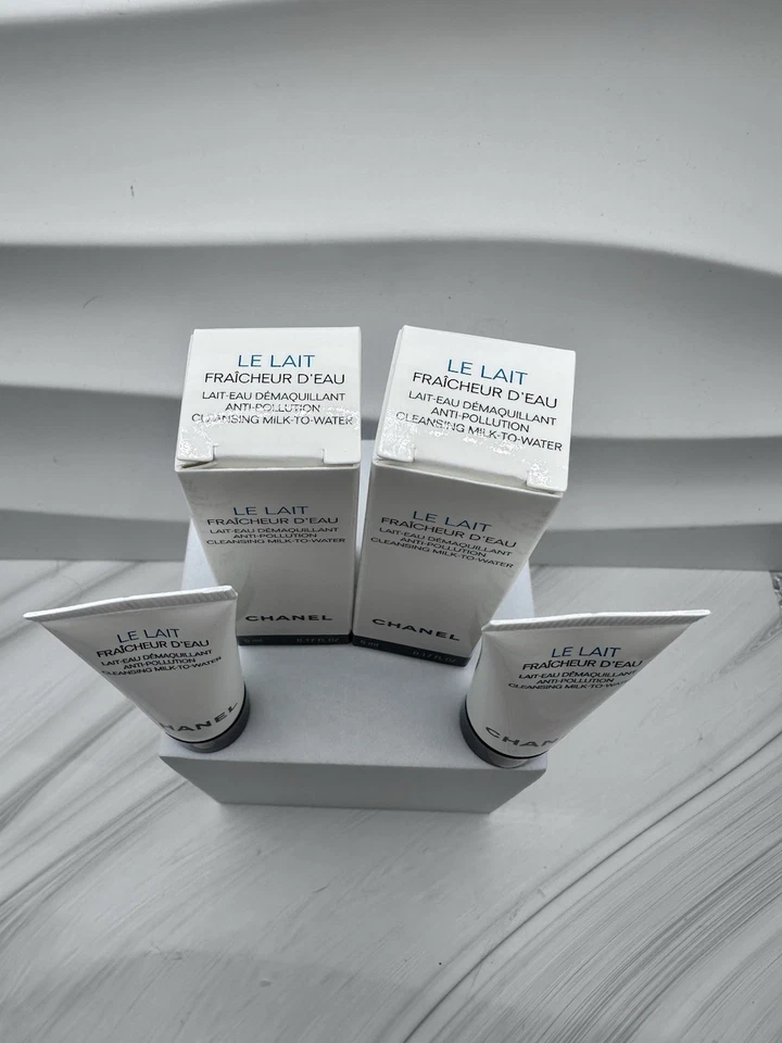 LOTE 2 CHANEL LE LAIT LECHE LIMPIADORA ANTICONTAMINACIÓN AGUA ~ NUEVO EN CAJA ~ 5 ml cada uno Foto 2 de 3
