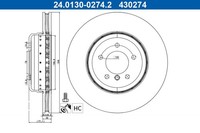 2X Bremsscheibe ATE 24.0130-0274.2 FüR BMW 5Er E60 Touring E61 6Er E63 E64 525