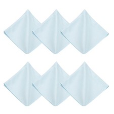 6Pcs 12x12" Microfiber Cleaning Cloth for Glasses Screens Camera, Light Blue