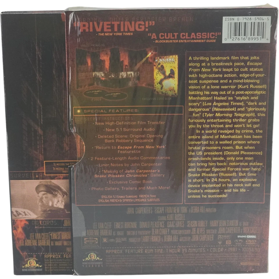 Escape From New York DVD Digipack Collector John Carpenter Kurt Russell Area 1 - Image 3 of 4