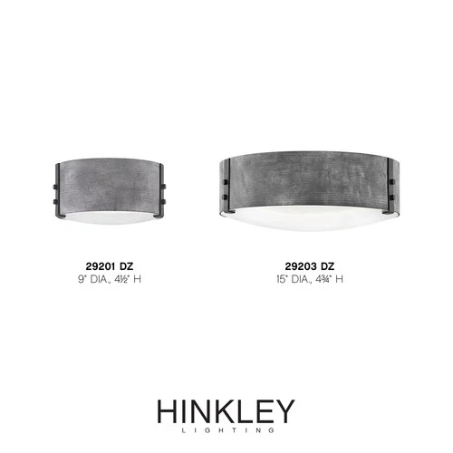 Hinkley Lighting 29203 Sawyer 3 Light 15"W Open Air Outdoor Flush - Aged Zinc - Picture 5 of 7