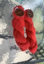 2 SKEIN JOJOLAND 100% CASHMERE LACE WEIGHT YARN COLOR C1320 Red