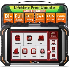 ANCEL DS600BT CANFD DOIP OBD2 Diagnostic Car Scanner ECU Coding Bi-Directional