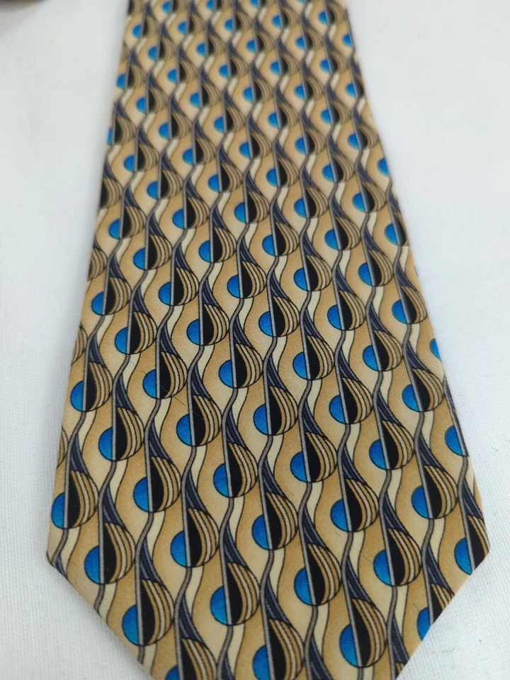 Corbata de Seda Christopher Reeve Azul Oro Hamlet Cita Stonehenge De Colección EE. UU. Foto 3 de 4