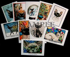 Devon Rex Cat Art Christmas Cards 10 mix from original painting Suzanne Le Good