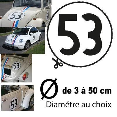 HERBIE 53 OLD NEW BEETLE VW Volkswagen STICKER AUTOCOLLANT CHOUPETTE COCCINELLE