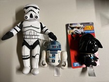 Lot of 3 Star Wars Plush toys various sizes Darth Vader, Storm Trooper, R2-D2