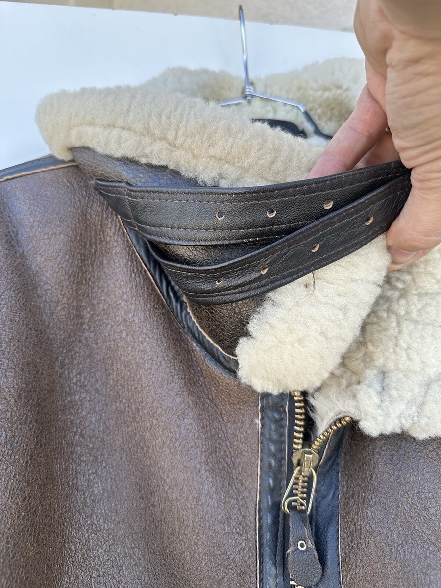 Vintage Orchard MC B-3 Leather Jacket Size 52 Flight Bomber Brown