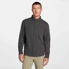 VRST Men's Long Sleeve Button Down Herringbone Shirt Sz-M Black.