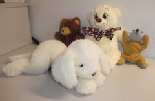 4 / Vier Kuscheltiere_Bären_Hund_Mäuschen_ganz weiches Fell_ plus Überraschung