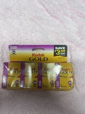 Kodak gold 200 film 96 exposures 4 roll expired 03/2002 New