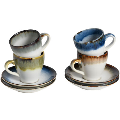 CreaTable 24045 Cascade Mix Espresso-Set 8-tlg Geschirrset Espressotassen 10 cl