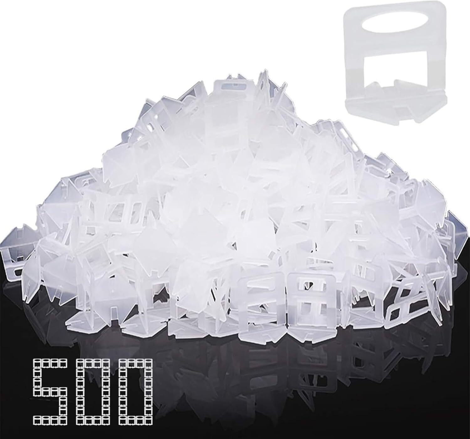 Tile Leveling System, 3mm Leveling Spacer Clips 500Pcs DIY Tiles Leveler Spacers