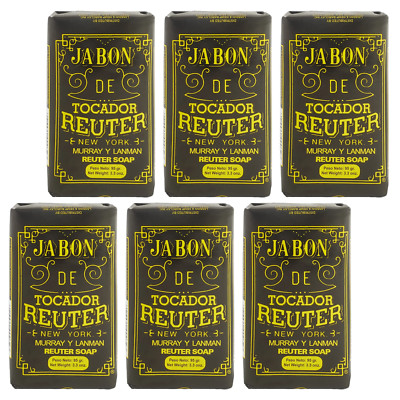 6 Pack - L&K Murray & Lanman Florida Water , Jabon De Tocador Reuter Soap 3.3oz