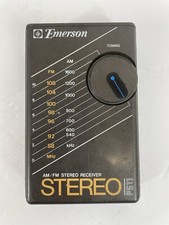 Vintage EMERSON Walkman AM/FM Stereo Radio PS11 Belt Clip Tested Works