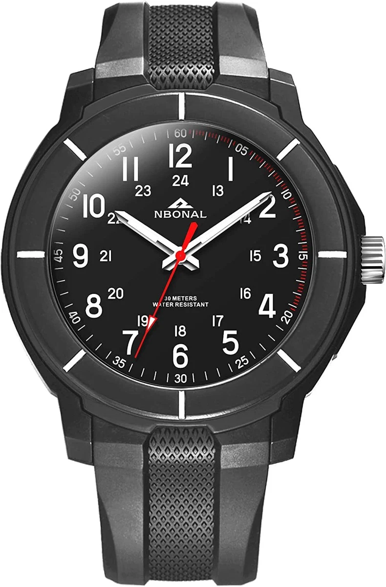 Mens black tactical watch hot sale