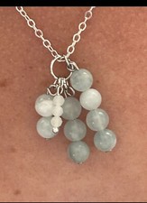 Collier Vintage En Argent 925 Avec Pendentif Aigue-Marine - Bijou élégant Et Poinçonné