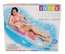 Intex King Kool Lounge Inflatable Pool Float 63" x 33.5" Cup Holder Headrest NEW