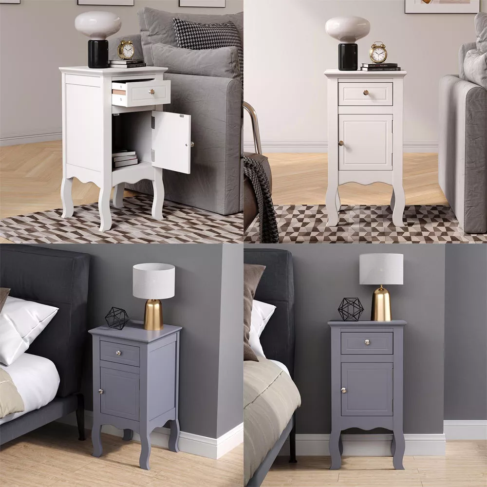 Wooden Bedroom Bedside Cabinet Furniture Storage Nightstand Sofa