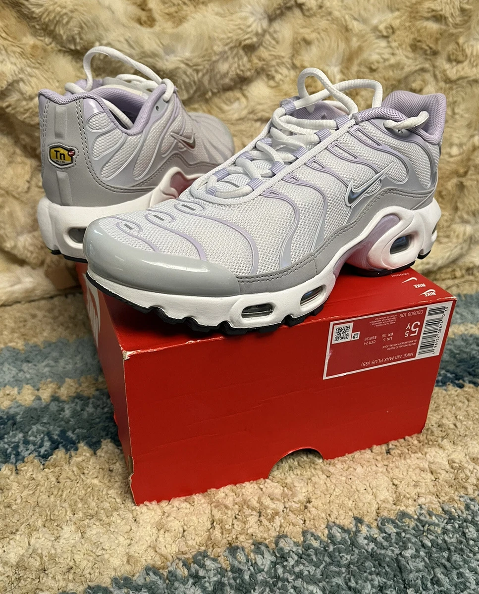Nike Air Max Plus TN GS Shoes White Purple US Kids Size 5.5Y